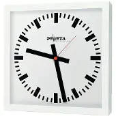 Peweta Funk-Wanduhr "40x40", Standard, Netzbetrieb, Zifferblatt DIN-Balken