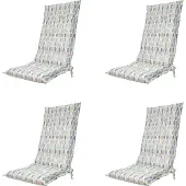 Madison - Gartenstuhlauflage High Back Trivia natur - ca. 123x50 cm - 4er-Set