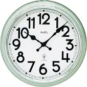 AMS 5510 Wanduhr Funk Funkwanduhr analog Metall mint-grün retro rund
