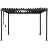 Mirador Pergola 80 Solid 3x4 m Stahl Anthrazit verstellbares Lamellendach Garten Terasse Pergola Winterfest Stabil Pavillion