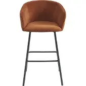 Vente-unique 2er-Set Barhocker aus Stoff und schwarzem Metall - Terracotta - LAZONI by Pascal Morabito
