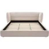 Vente-unique Bett 140 x 200 cm mit Kopfteil mit Seitenteilen - Bukla - Beige - LARUMO by Maison Céphy