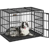 Feandrea hochbelastbar, Hundebox, für mittelgroße und große Hunde, Doppeltüren