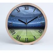 Tulup Holzuhr 25fi cm wanduhr - schwarze Spitzen - Stadion