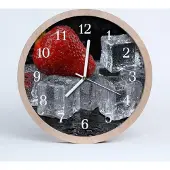 Tulup Holzuhr 30fi cm wanduhr - Erdbeer-Eis Fruchteis