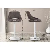 CLP 2er Set Barhocker Milet Stoff W dunkelgrau