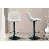 CLP Barhocker Camden Samt schwarz creme