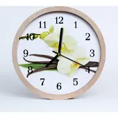 Tulup Holzuhr 20fi cm wanduhr - Vanille-Orchidee