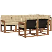 vidaXL Outdoor-Sofagarnitur 7 stk. Natur und Beige