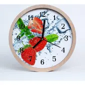 Tulup Holzuhr 30fi cm wanduhr - Erdbeer-Frucht