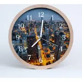 Tulup Holzuhr 30fi cm wanduhr - Nachtstadt