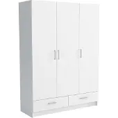 Masseno Drehtürenschrank PINELLO 144/200/50 cm 3-türig Schlafzimmer Schrank Kleiderschrank Weiß