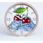 Tulup Holzuhr 30fi cm wanduhr - weiße Spitzen - Kirsche Eis