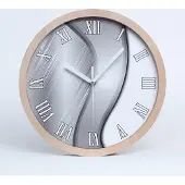 Tulup Holzuhr 25fi cm wanduhr - weiße Spitzen - Metall Abstraktion
