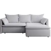 Vente-unique Ecksofa mit Schlaffunktion - Ecke rechts - Strukturstoff - Grau - TEODORA