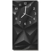 Tulup Glasuhr Wanduhr Küchenuhr Echt-Glas 30x60 Muster Schwarz