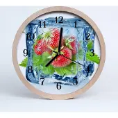 Tulup Holzuhr 30fi cm wanduhr - Obst-Eis Erdbeer-Eis