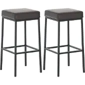 CLP 2er Set Barhocker Montreal 80 Kunstleder schwarz braun