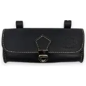 Selle Monte Grappa Retro Satteltasche Leder mit Klickverschlusschnalle Schwarz
