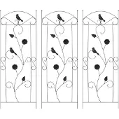 vidaXL Gartenzaun 3 stk. Schwarz 110 x 40 cm Stahl