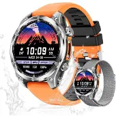 Valdus Herren Fitness-Tracker, 3ATM Wasserdicht, Telefonfunktion, Herzfrequenzmessung, Multifunktionale Gesundheitsuhr – Schwarz