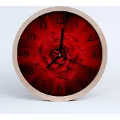 Tulup Holzuhr 20fi cm wanduhr - Rose Blumen