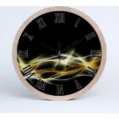Tulup Holzuhr 25fi cm wanduhr - schwarze Spitzen - abstraktes Licht