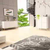 Lomadox Wohnzimmer Set 2-teilig modern in weiß matt mit gefrästen Fronten ANGERA-140