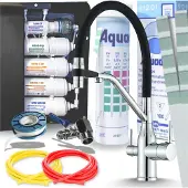 ARI 3-Wege Küchenarmatur Magneto ausziehbare flexible Brause, 360 Grad schwenkbar, Keramikkartusche, Chrom mit Wasserfilter Anschluss