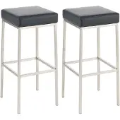 CLP 2er Set Barhocker Montreal 80 Kunstleder edelstahl schwarz