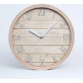 Tulup Holzuhr 30fi cm wanduhr - weiße Spitzen - Holzuntergrund