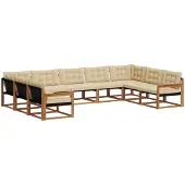 vidaXL Outdoor-Sofagarnitur 9 stk. Natur und Beige