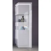 Lomadox Moderne Anbauwand mit Couchtisch in weiß Hochglanz, inkl. indirekter Beleuchtung, LYNDHURST-129