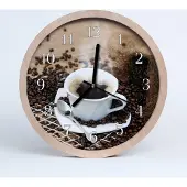 Tulup Holzuhr 30fi cm wanduhr - Tasse Kaffee
