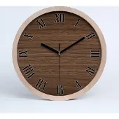 Tulup Holzuhr 20fi cm wanduhr - schwarze Spitzen - Holzuntergrund