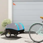 vidaXL Möbel Fahrradanhänger Schwarz und Blau 30 kg Eisen 2024