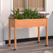 Prolenta Maison Exclusive - Pflanzkübel mit Einsatz und Rollen Braun 118x59x80cm Tannenholz