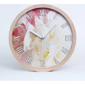 Tulup Holzuhr 20fi cm wanduhr - weiße Spitzen - Pfingstrose