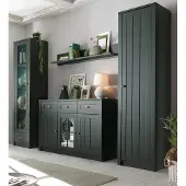 Furn.Design Wohnwand "Forres" 4-teilig grün Landhaus Schrankwand 270 x 198