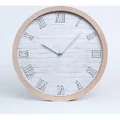 Tulup Holzuhr 25fi cm wanduhr - weiße Spitzen - Ziegelwand