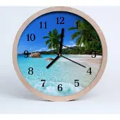 Tulup Holzuhr 30fi cm wanduhr - Strandlandschaften