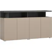 Lomadox Sideboard 4-türig in beige mit anthrazit, SELCE-83