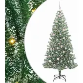 Syfax Künstlicher Weihnachtsbaum beschneit mit LED Licht 210 cm