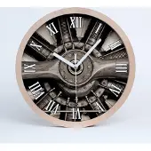 Tulup Holzuhr 20fi cm wanduhr - weiße Spitzen - Flugzeugmotor