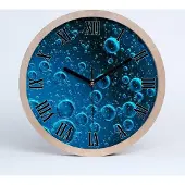 Tulup Holzuhr 30fi cm wanduhr - schwarze Spitzen - Blasen unter Wasser