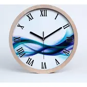 Tulup Holzuhr 20fi cm wanduhr - schwarze Spitzen - abstrakcjaale