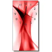 Tulup Glasuhr Wanduhr Küchenuhr Echt-Glas 30x60 Muster Rot