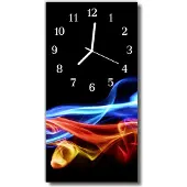 Tulup Glasuhr Wanduhr Küchenuhr Echt-Glas 30x60 Abstrakt Mehrfarbig