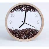Tulup Holzuhr 30fi cm wanduhr - Wohnzimmer Kaffeebohnen