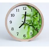 Tulup Holzuhr 20fi cm wanduhr - Bambus Blumen